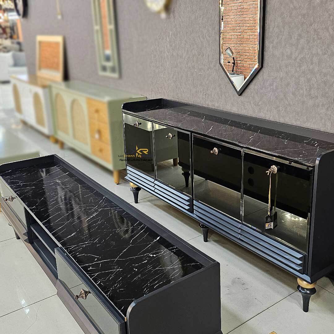 آینه و کنسول قیمت مناسب پینترستی مشکی نئوکلاسیک و مدرن