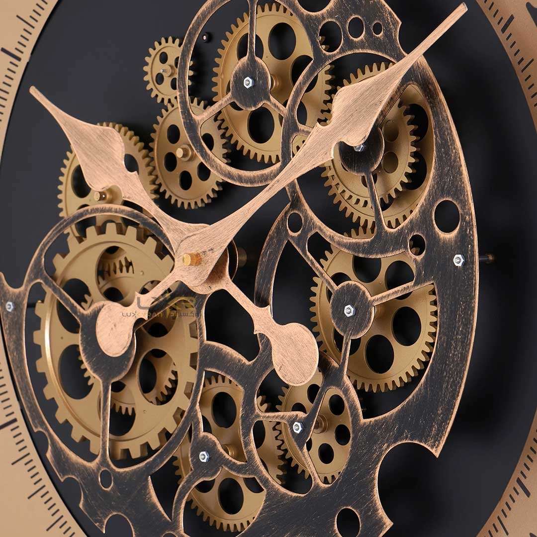 ساعت دیواری چرخدنده والتر سبک نئوکلاسیک رنگ طلایی مشکی 6118