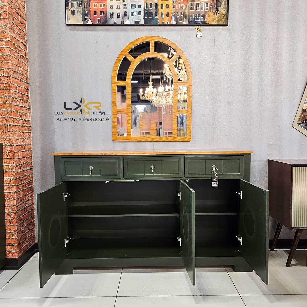  آینه کنسول و میز تی پینترستی مدرن رنگ سبز 