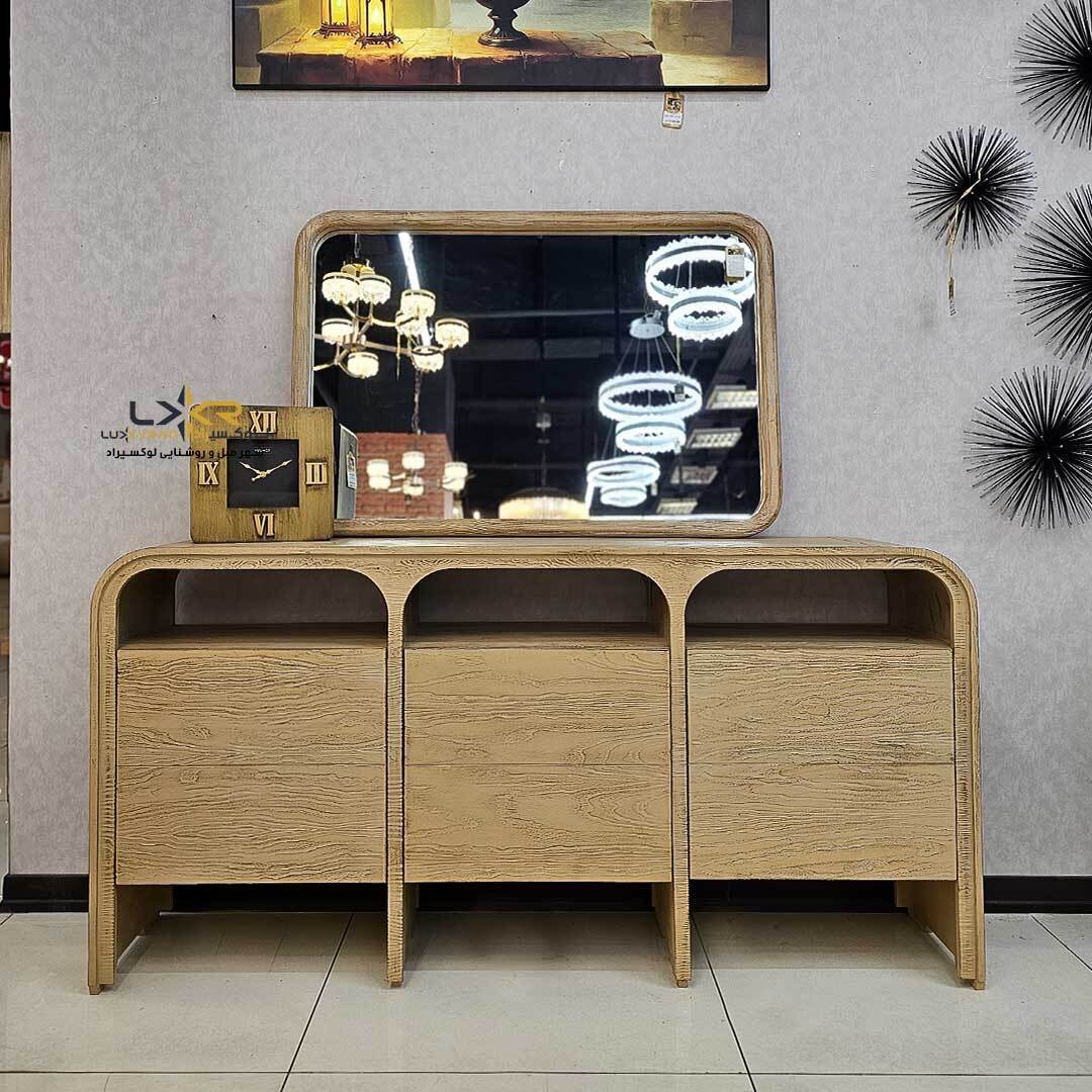 آینه و کنسول و میز تی وی سند بلاست سبک مینیمال پینترستی