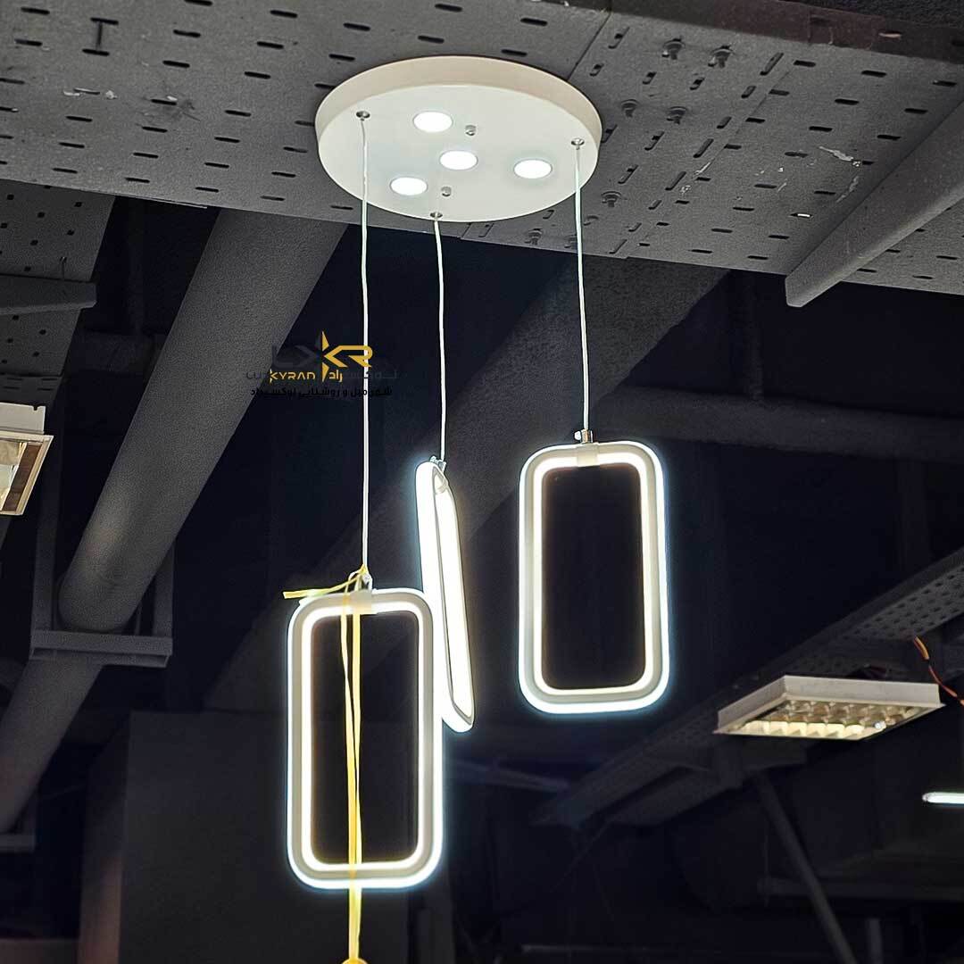 لوستر LED مدرن سه حلقه پرنور متناسب اتاق خواب و راه رو