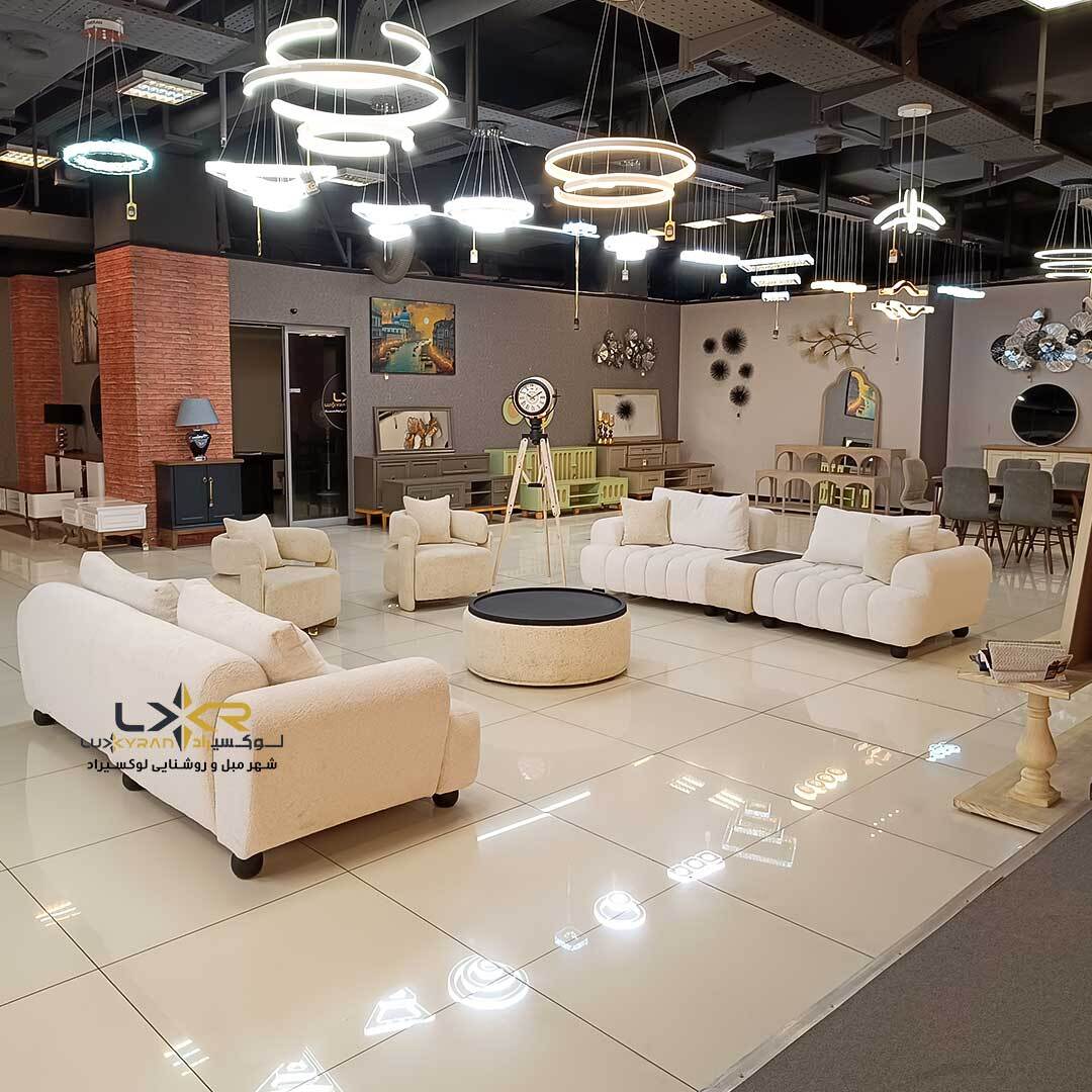  ست مبلمان 8 نفره سبک مینیمال و مدرن رنگ سفید 