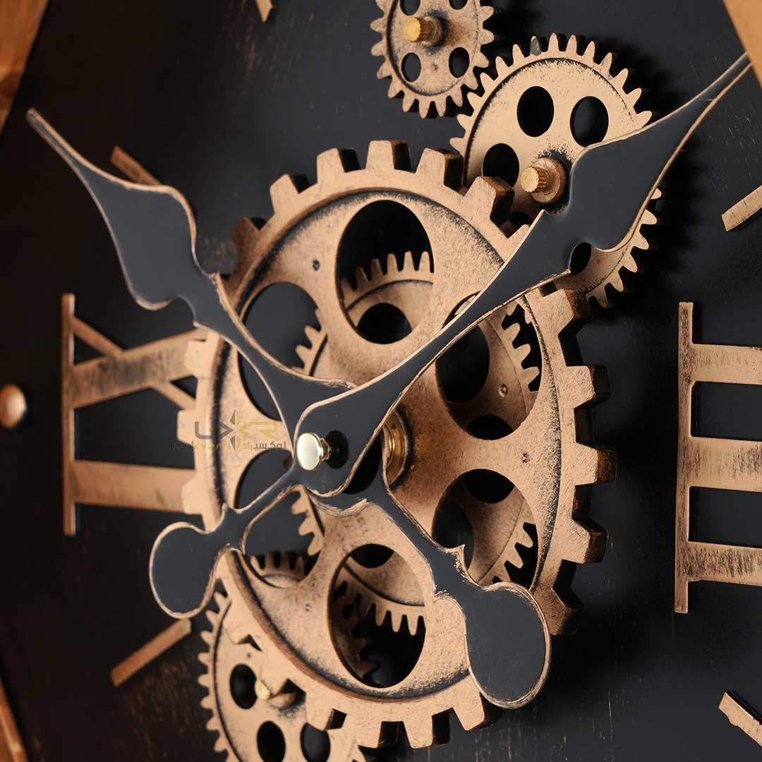 ساعت دیواری لوزی چرخدنده والتر سبک نئوکلاسیک رنگ مشکی 7122