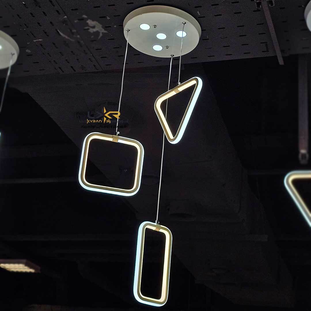 لوستر LED مدرن سه حلقه پرنور متناسب اتاق خواب و راه رو