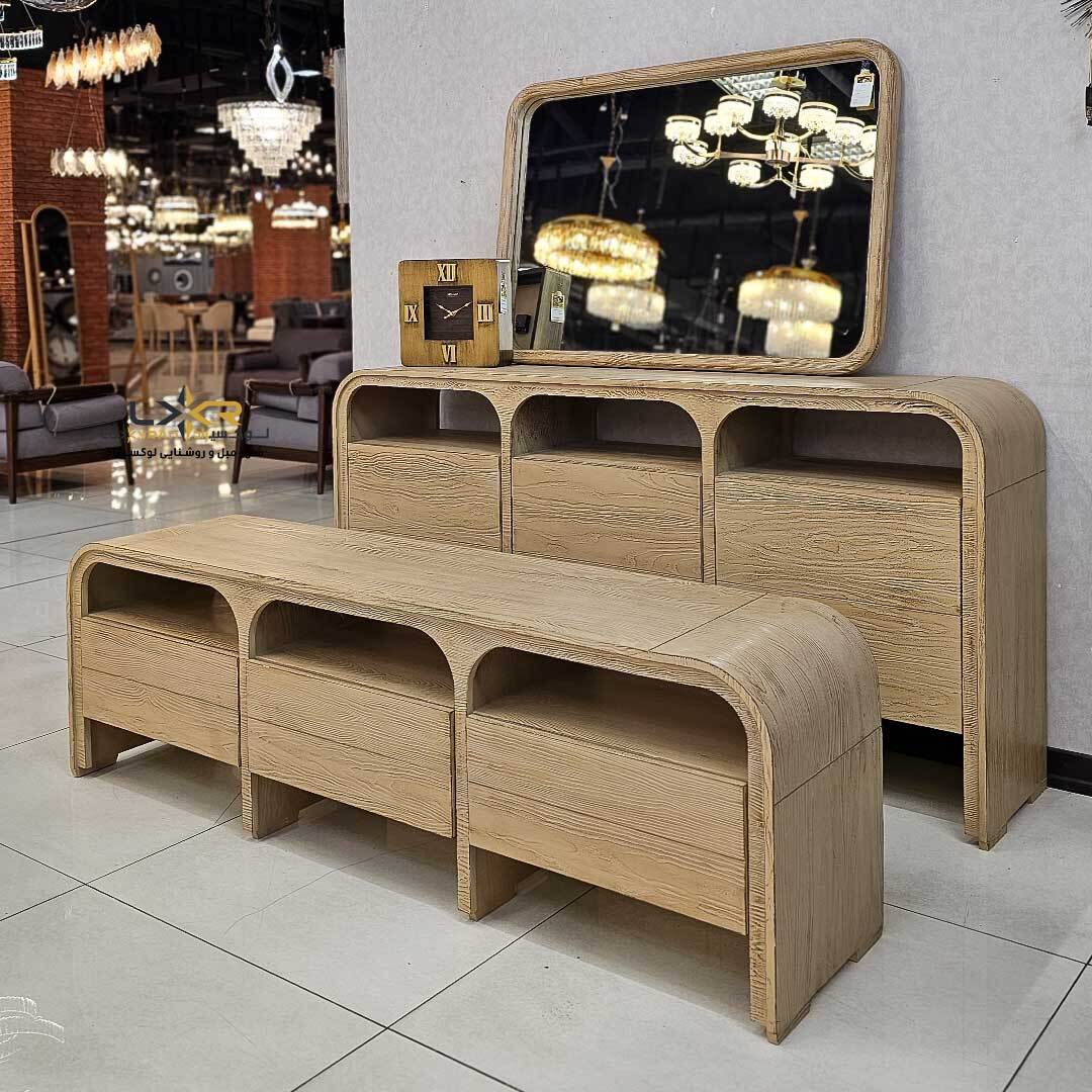 آینه و کنسول و میز تی وی سند بلاست سبک مینیمال پینترستی