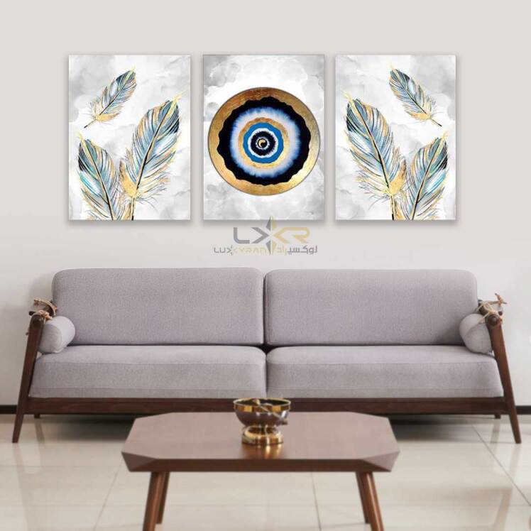 تابلو مدرن طرح چشم نظر سه تیکه