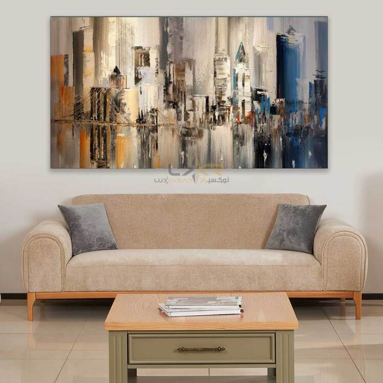 تابلو مستطیلی طرح ابی سفید