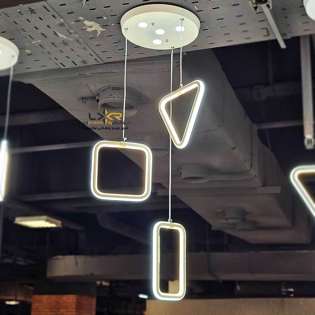 لوستر LED مدرن سه حلقه پرنور متناسب اتاق خواب و راه رو