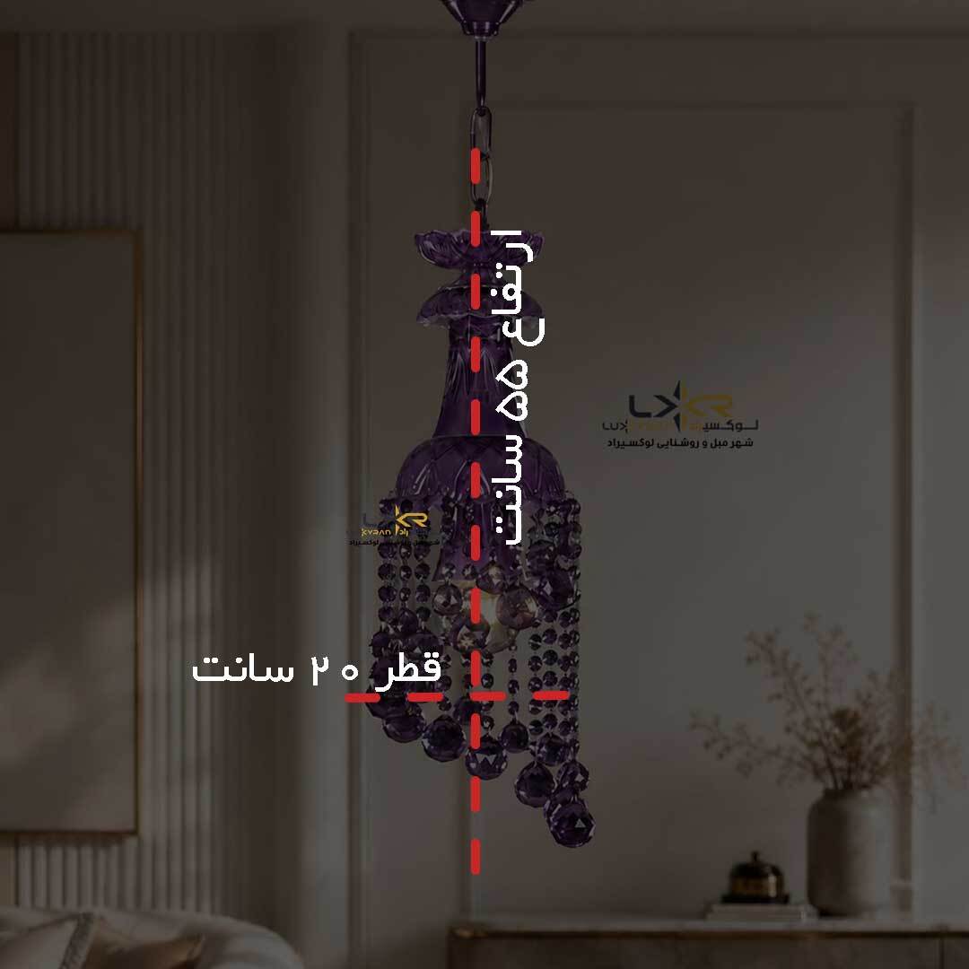  دیوارکوب نئوکلاسیک والتر تک شعله بلوری بنفش 