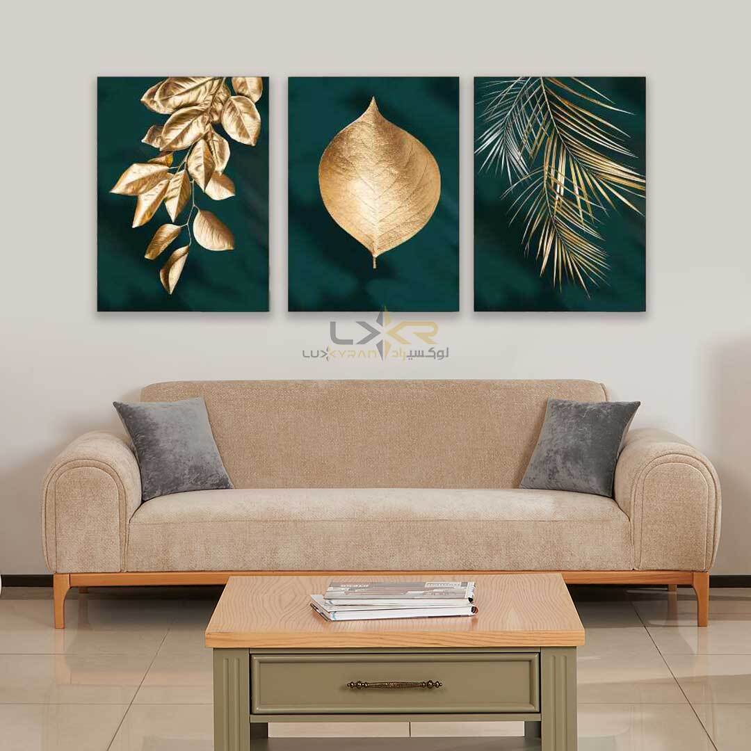 تابلو با طرح خوشه گندم طلایی سبک مدرن