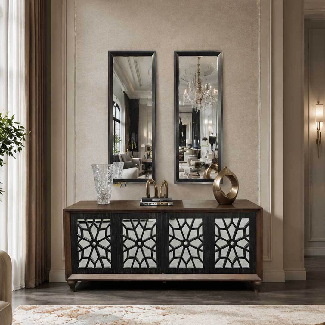 آینه و کنسول و میز تی وی قیمت مناسب پینترستی مشکی نئوکلاسیک و مدرن