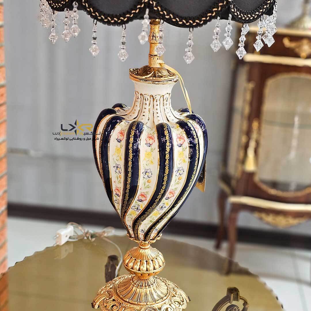  آباژور نئوکلاسیک برنزی و چینی براق خاص 