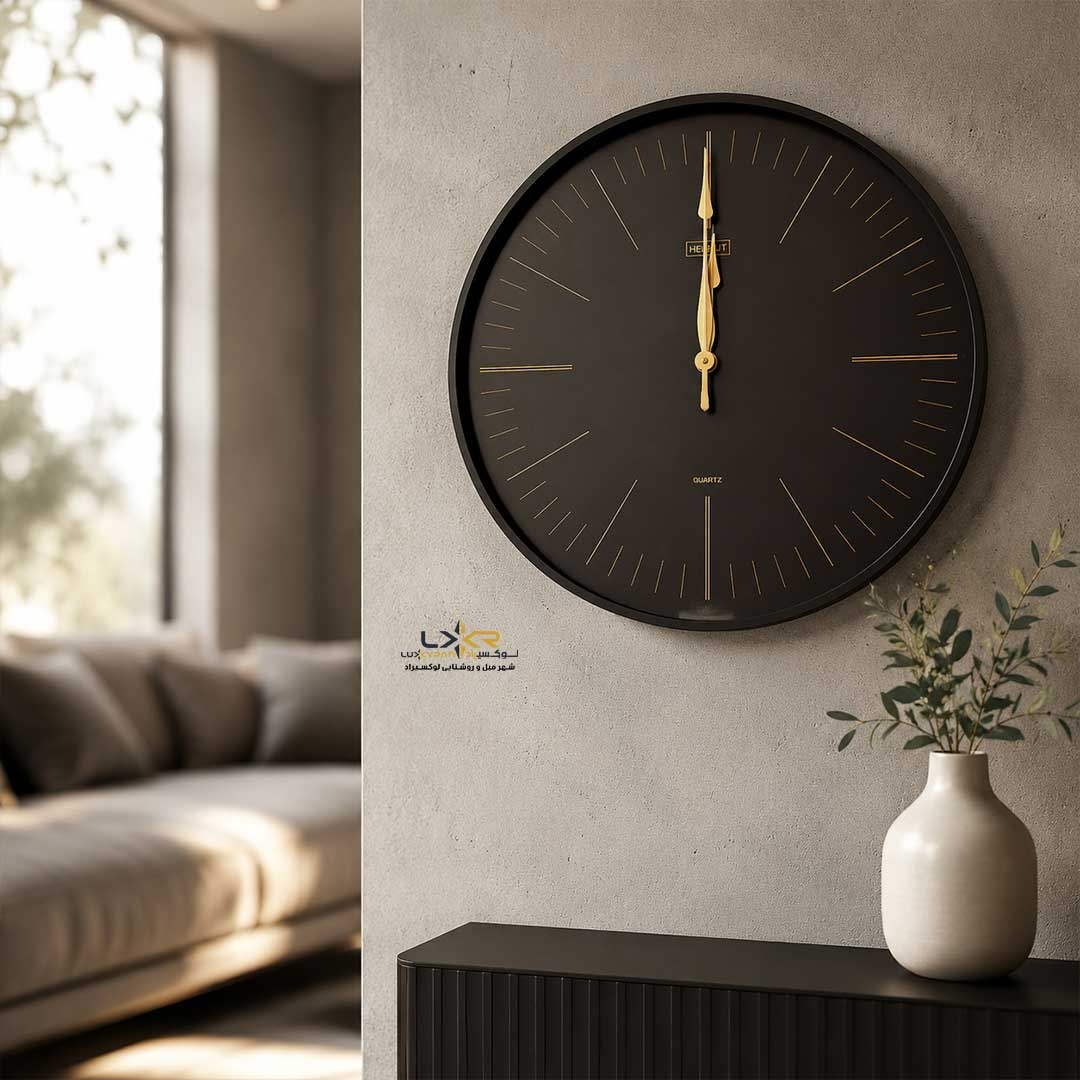 ساعت دیواری پینترستی مدرن چوبی مشکی 