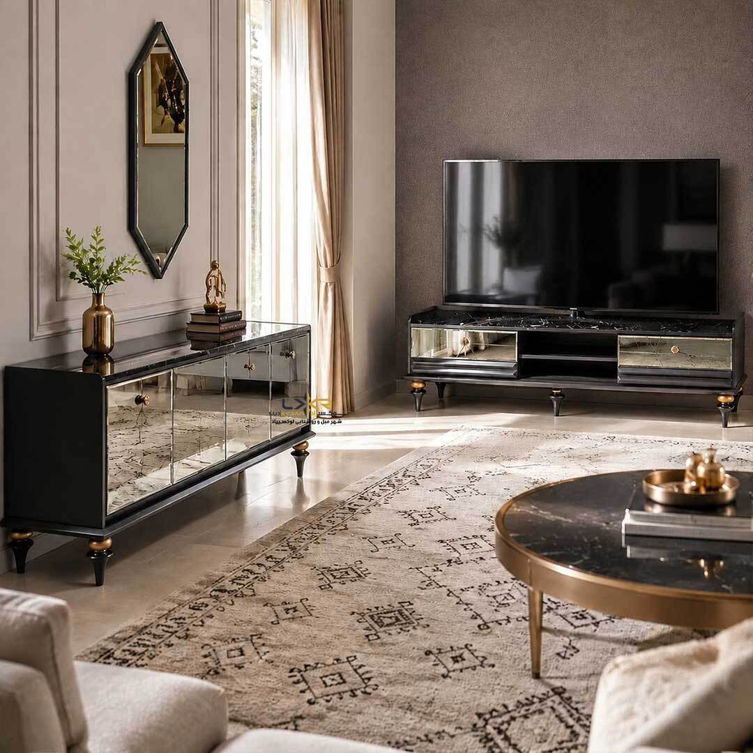 آینه و کنسول قیمت مناسب پینترستی مشکی نئوکلاسیک و مدرن