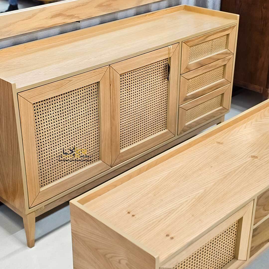 آینه کنسول و میز تی وی ست حصیری خودرنگ