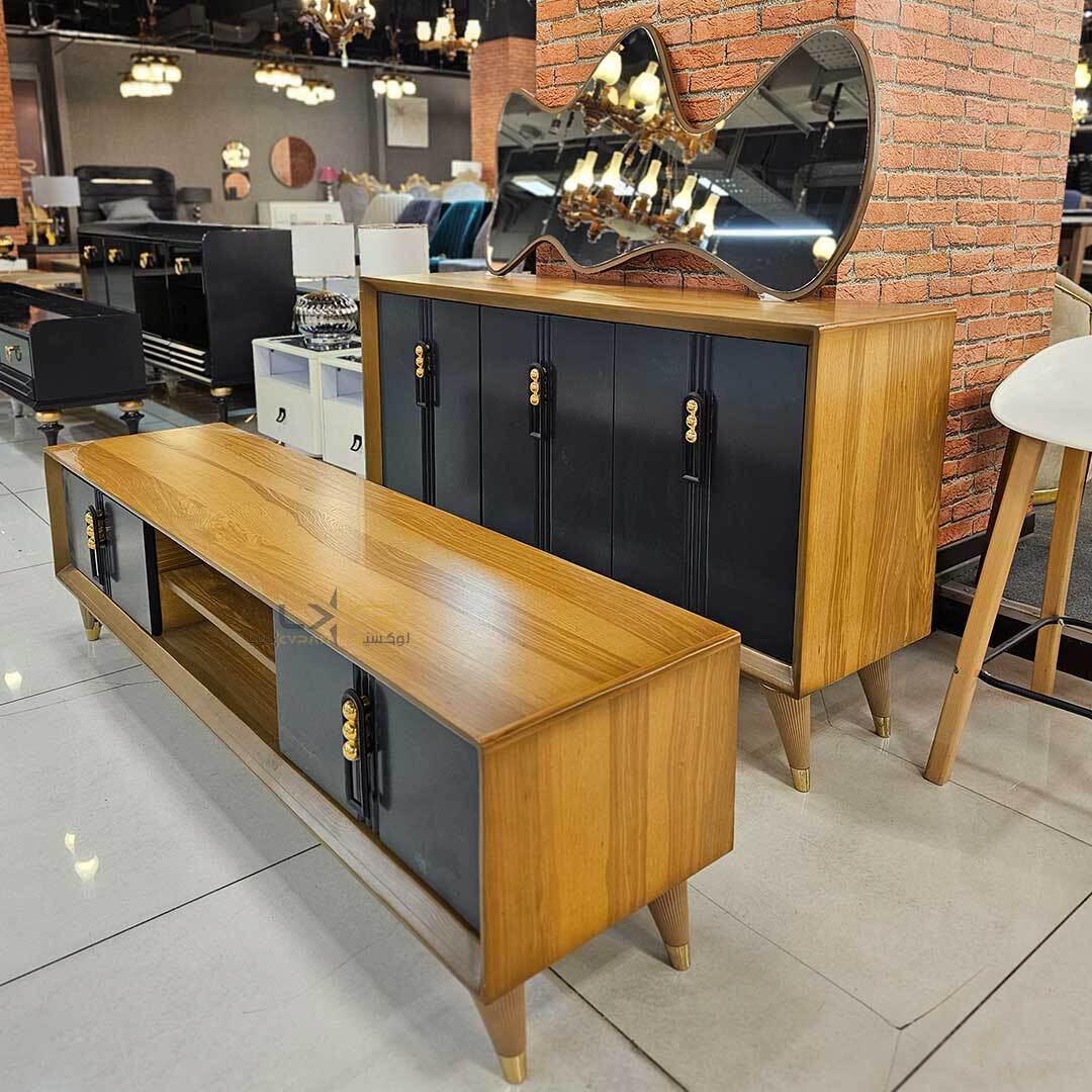  آینه و کنسول و میز تی وی سبک نئوکلاسیک 