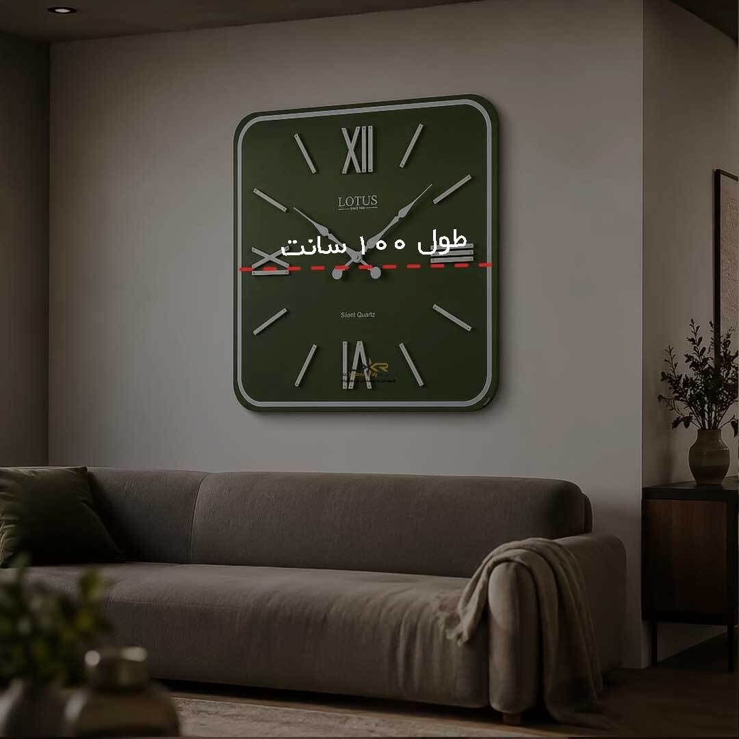  ساعت دیواری مدرن پینترستی مربع رنگ سبز 