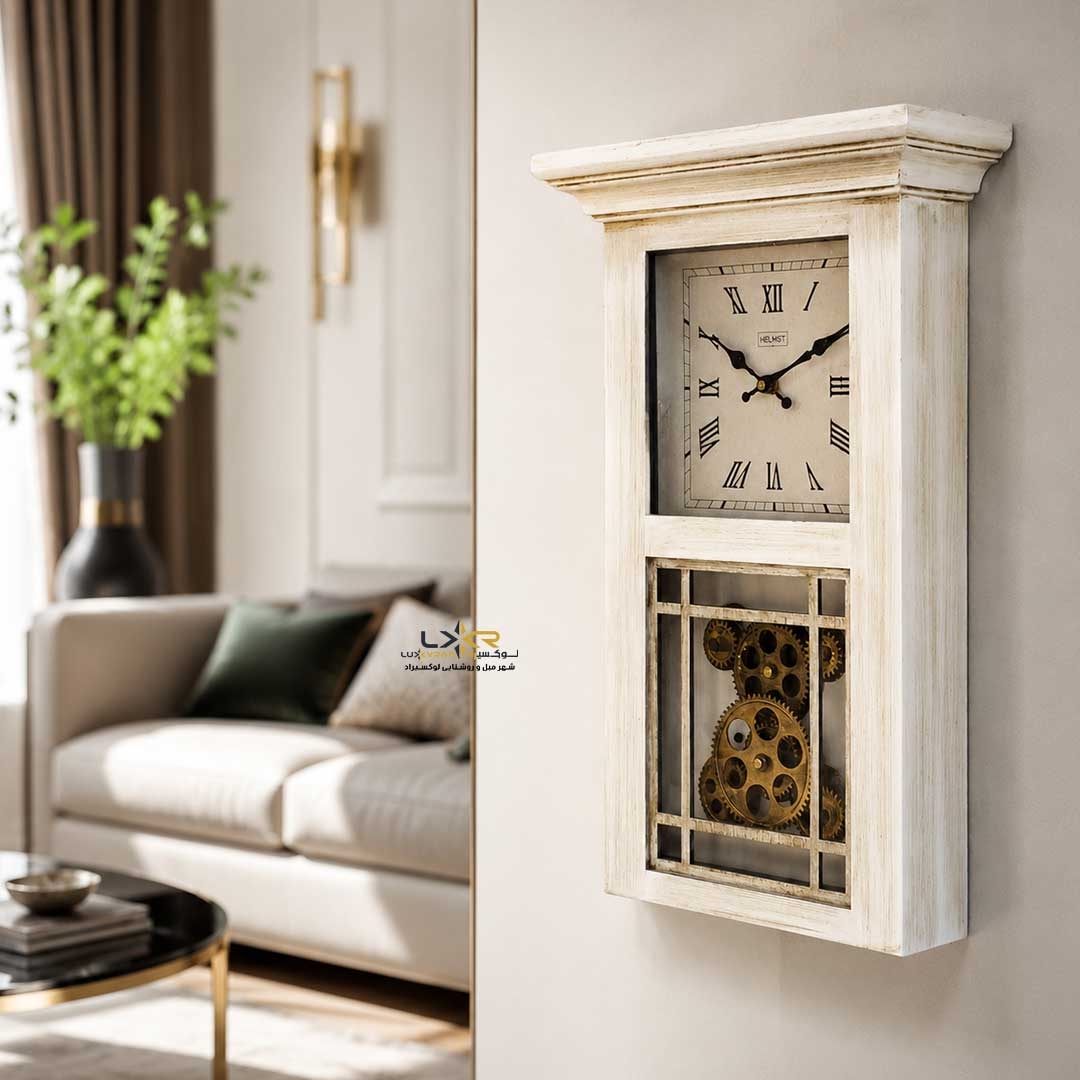  ساعت دیواری پینترستی نئوکلاسیک چرخدنده 