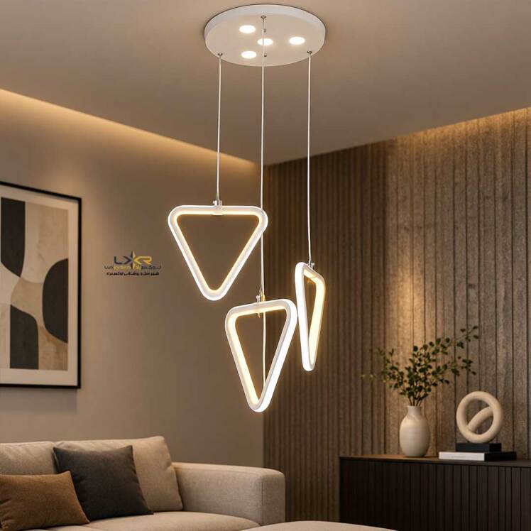 لوستر LED مدرن سه حلقه پرنور متناسب اتاق خواب و راه رو