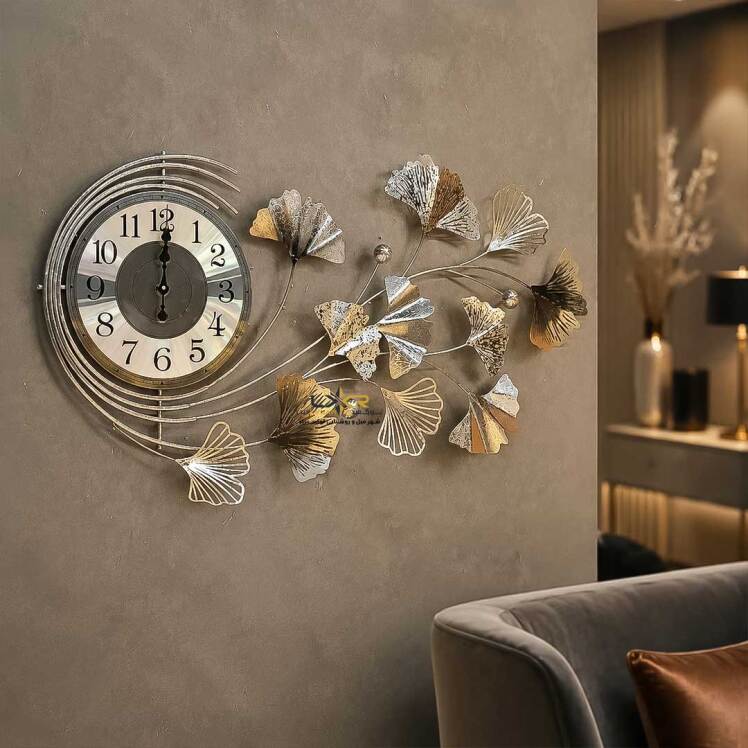 ساعت دیوارکوب فلزی پینترستی نقره ای 