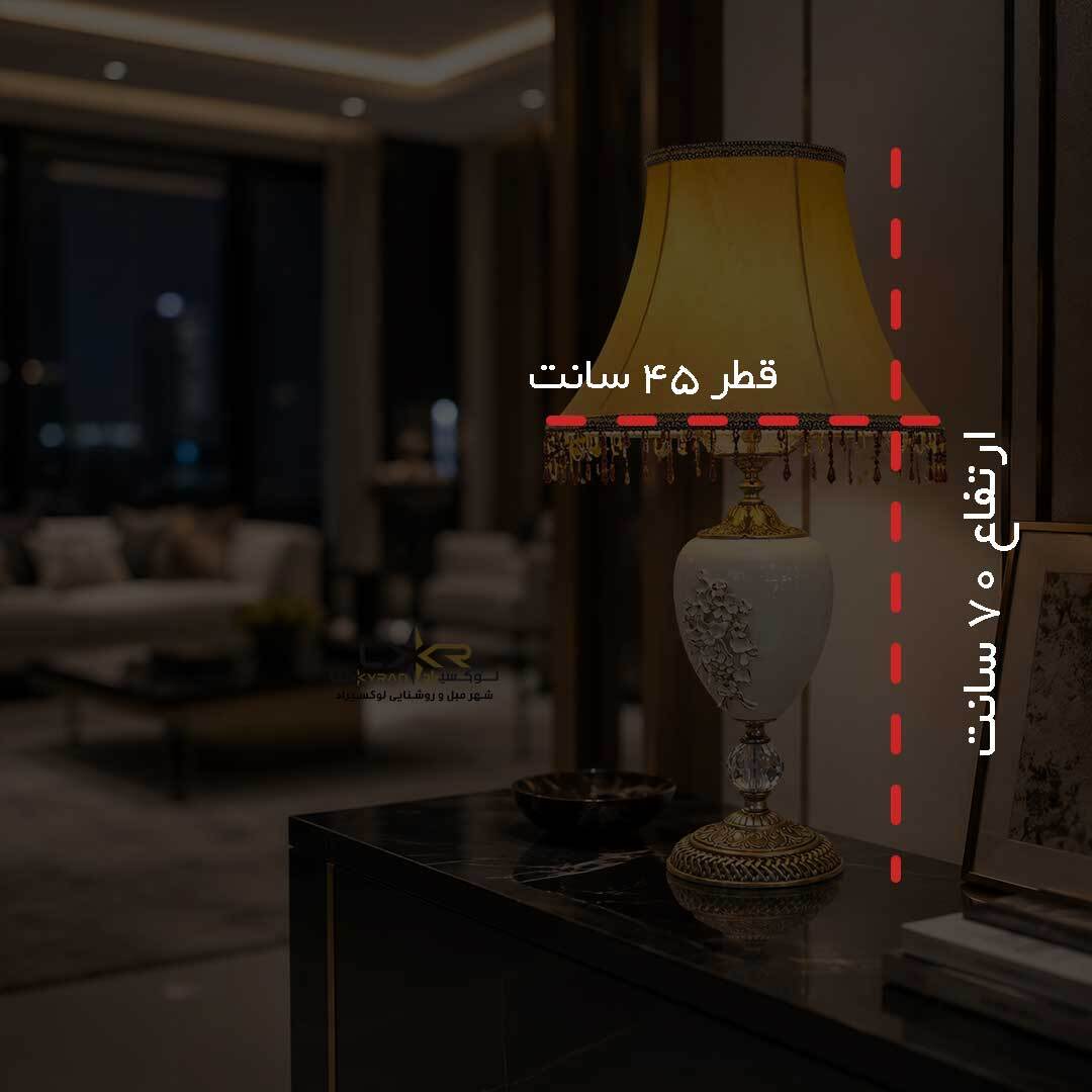  آباژور نئوکلاسیک برنزی و چینی سفید خاص 