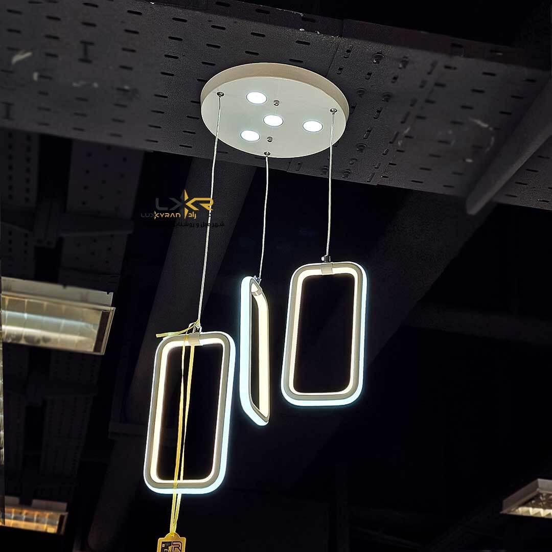 لوستر LED مدرن سه حلقه پرنور متناسب اتاق خواب و راه رو