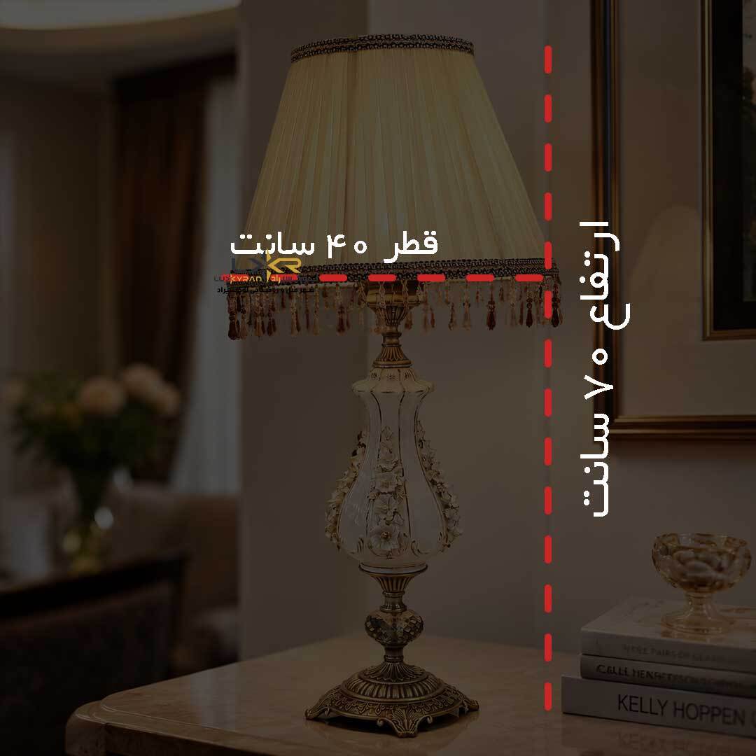 آباژور نئوکلاسیک برنز و چینی سفید براق 