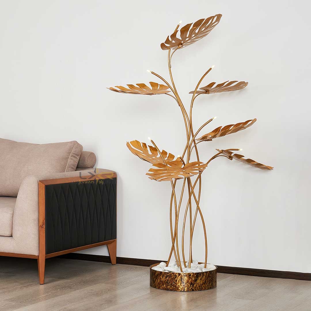  استند شیک و مدرن طرح برگ رنگ طلایی 