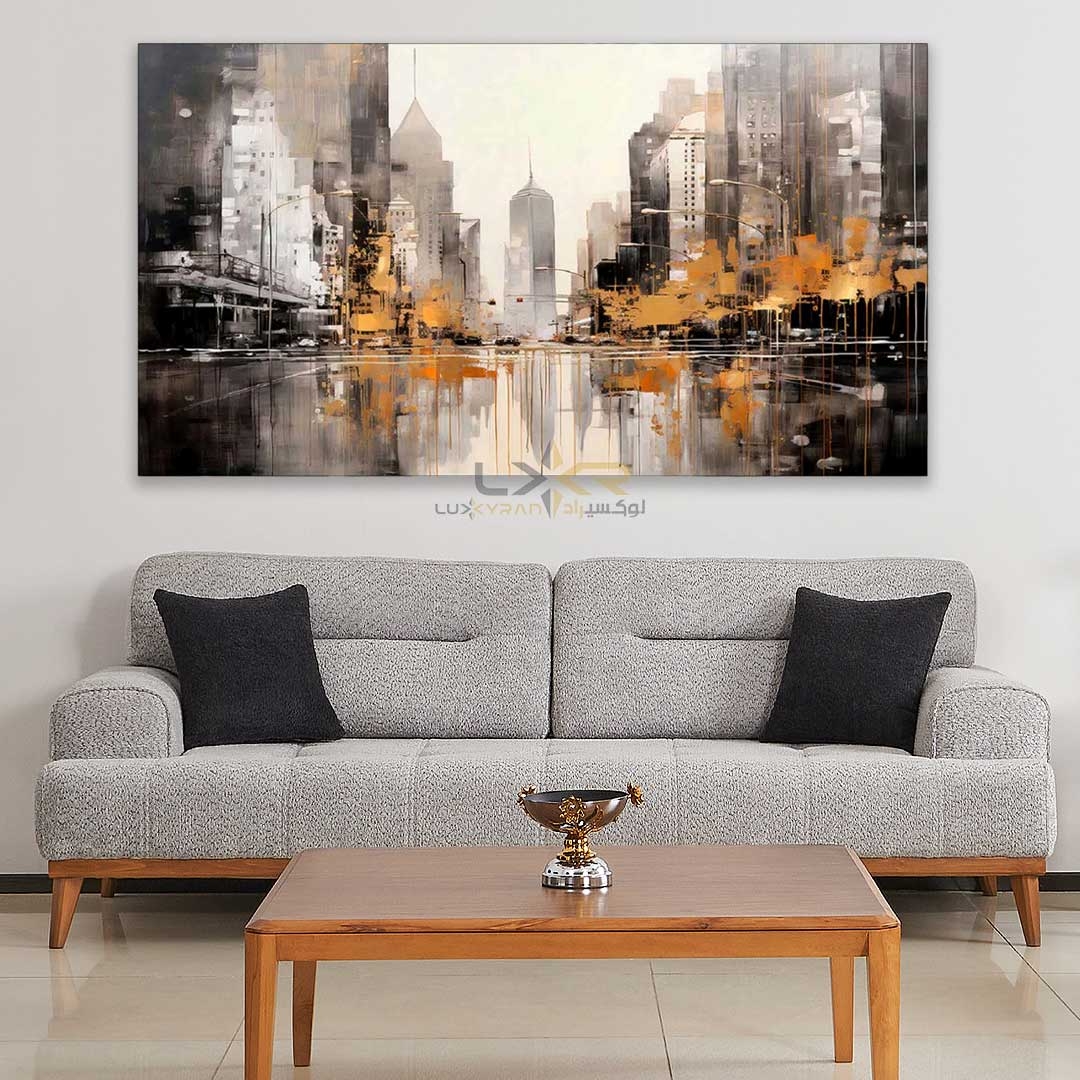  تابلو دکوراتیو مستطیلی طرح خیابان پاییزی 