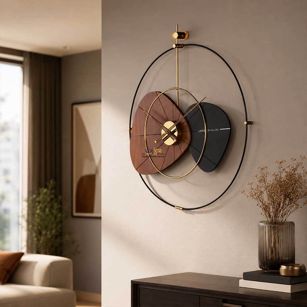  ساعت دیواری مینیمال پینترستی گرد مشکی 