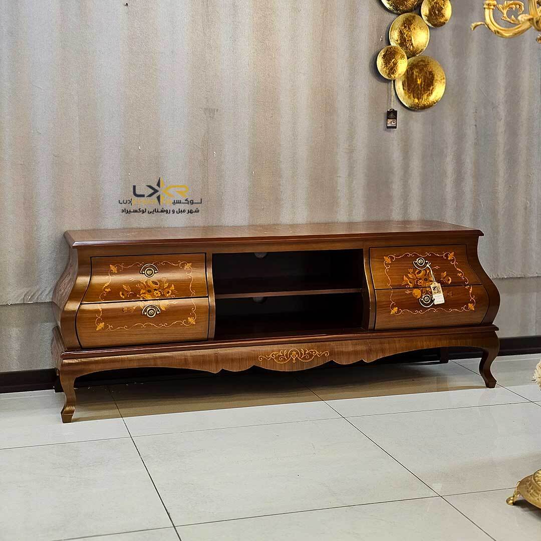  میز تلویزیون نئوکلاسیک تمام معرق 