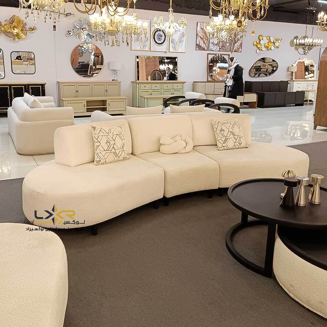 ست مبلمان 8 نفره سبک مینیمال و مدرن رنگ سفید
