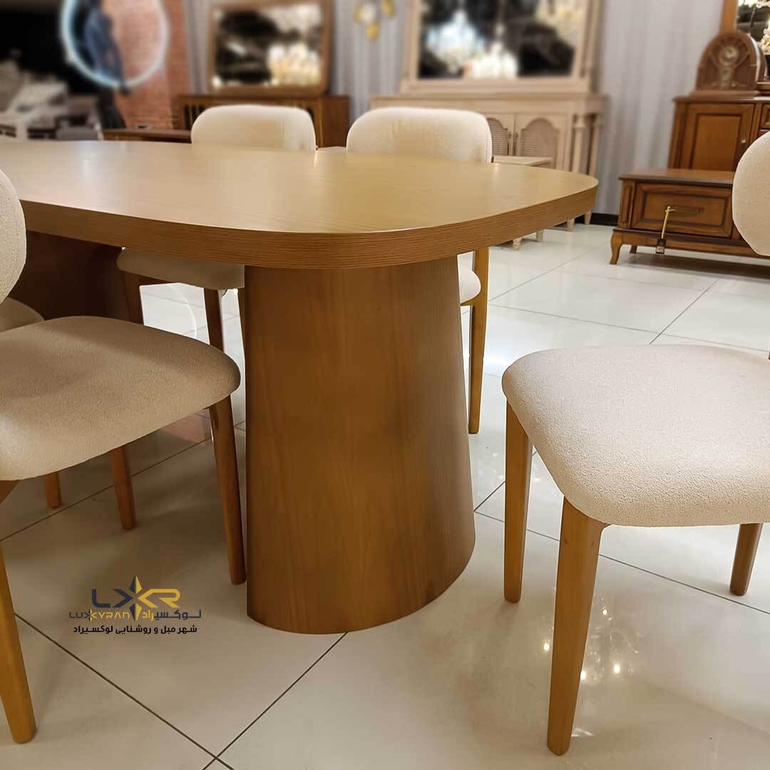  ست نهارخوری مدرن و مینیمال رنگ کرم 