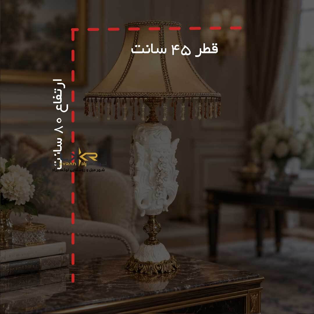  آباژور نئوکلاسیک رومیزی چینی برنز 
