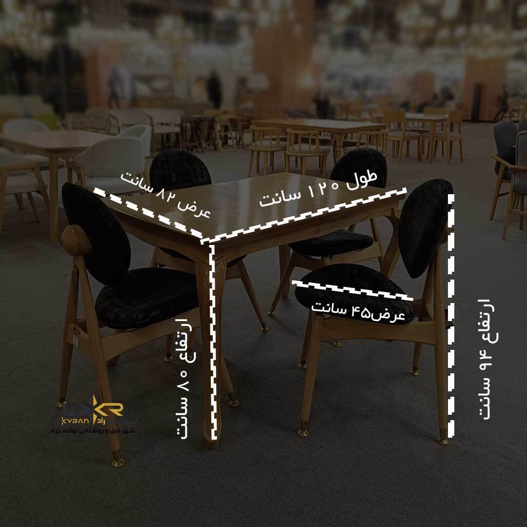  ست نهارخوری 4 نفره مدرن و شیک رنگ مشکی 