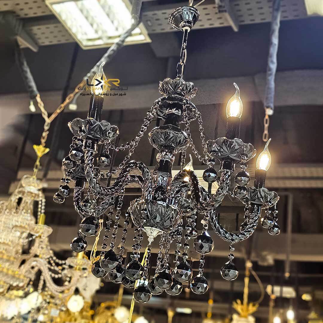  لوستر والتر بلوری رنگ مشکی سبک نئوکلاسیک 