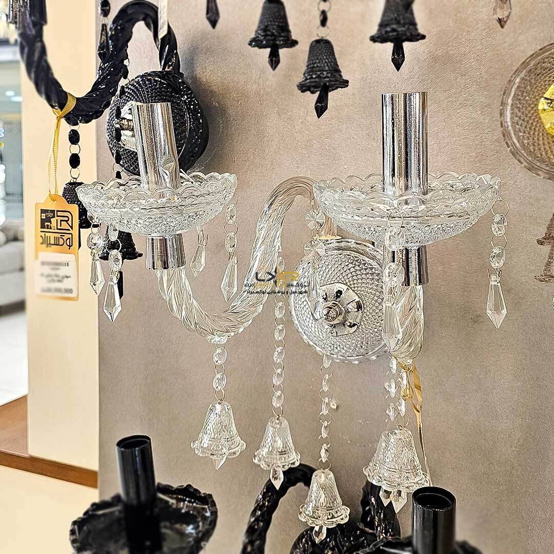  دیوارکوب اقتصادی رایکا دو شعله شفاف 