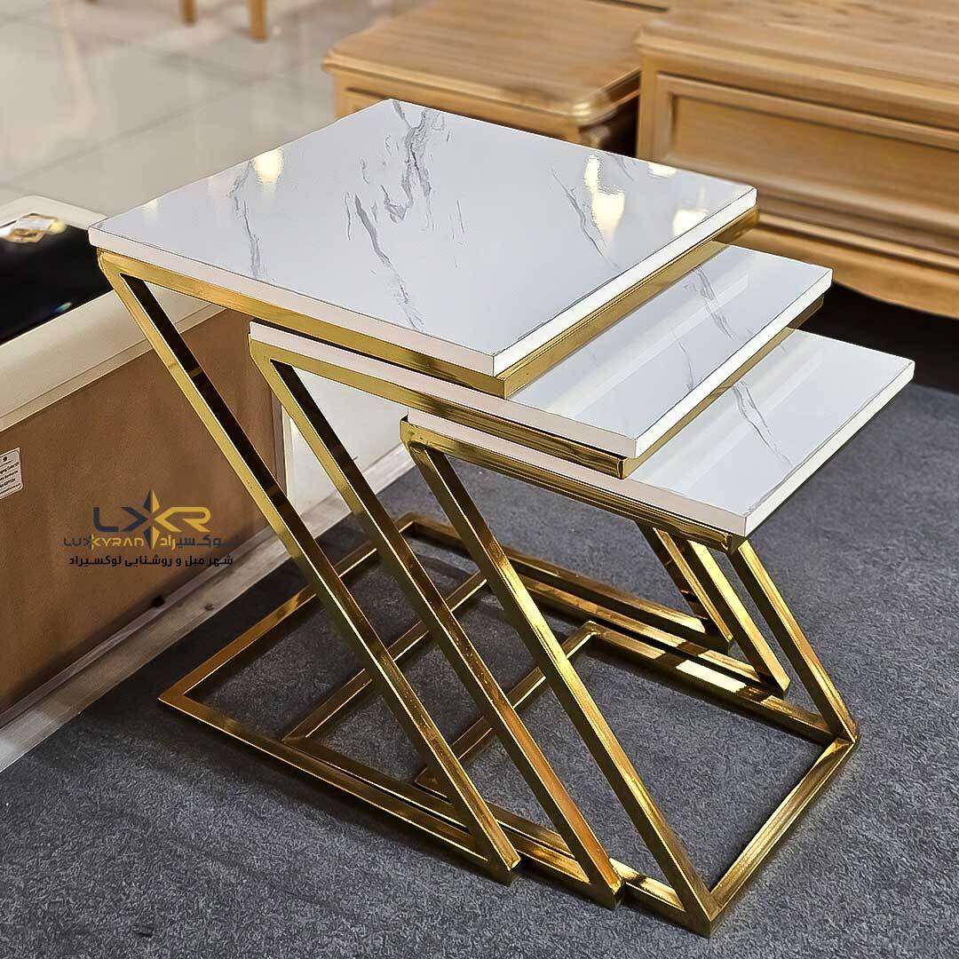  عسلی سه تکه کم جا و سبک پینترستی مینیمال سفید 