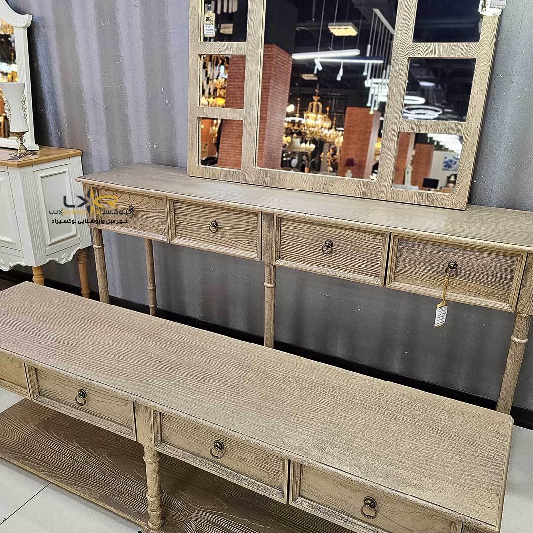  آینه و کنسول و میز تی وی سند بلاست سبک مینیمال پینترستی 