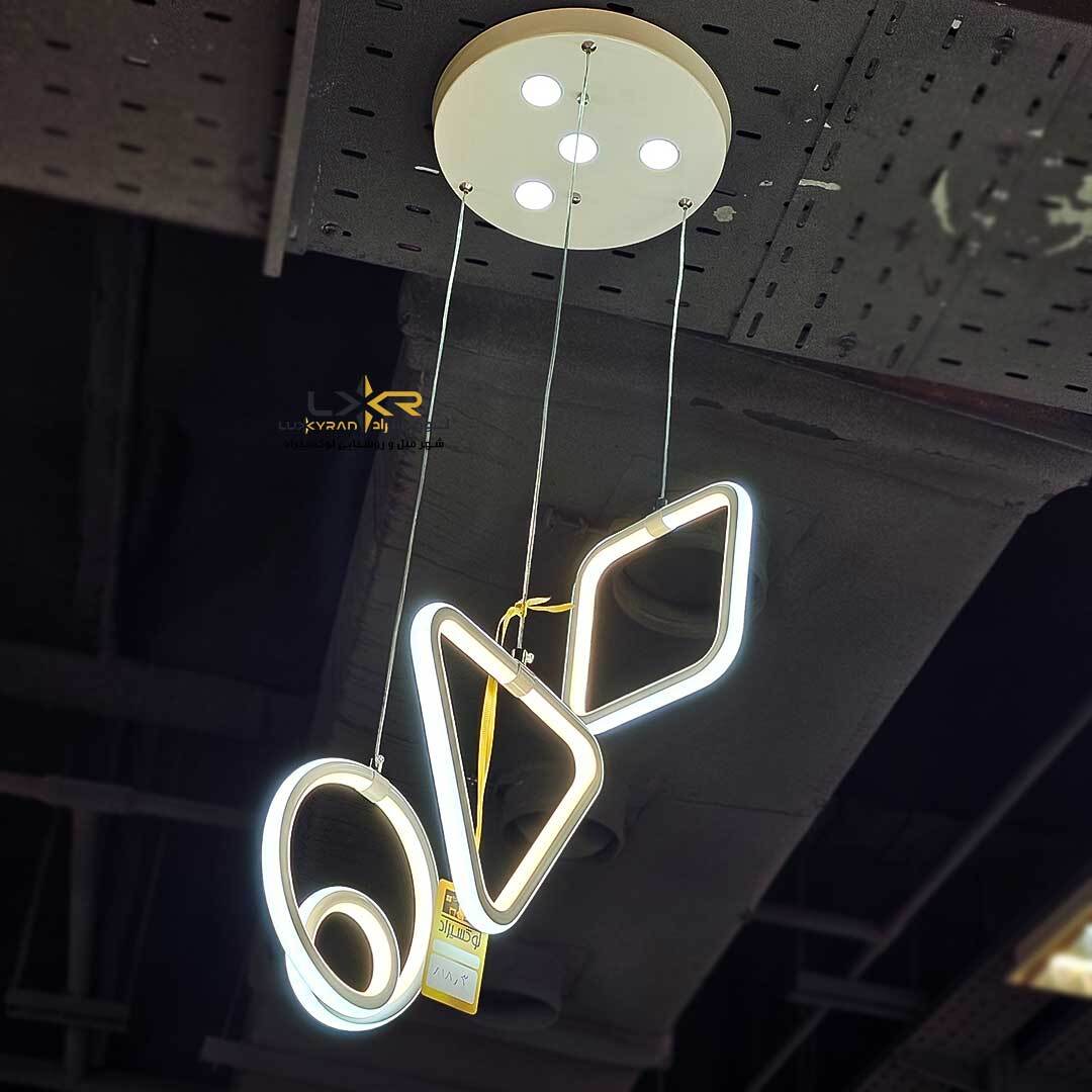 لوستر LED مدرن سه حلقه پرنور متناسب اتاق خواب و راه رو