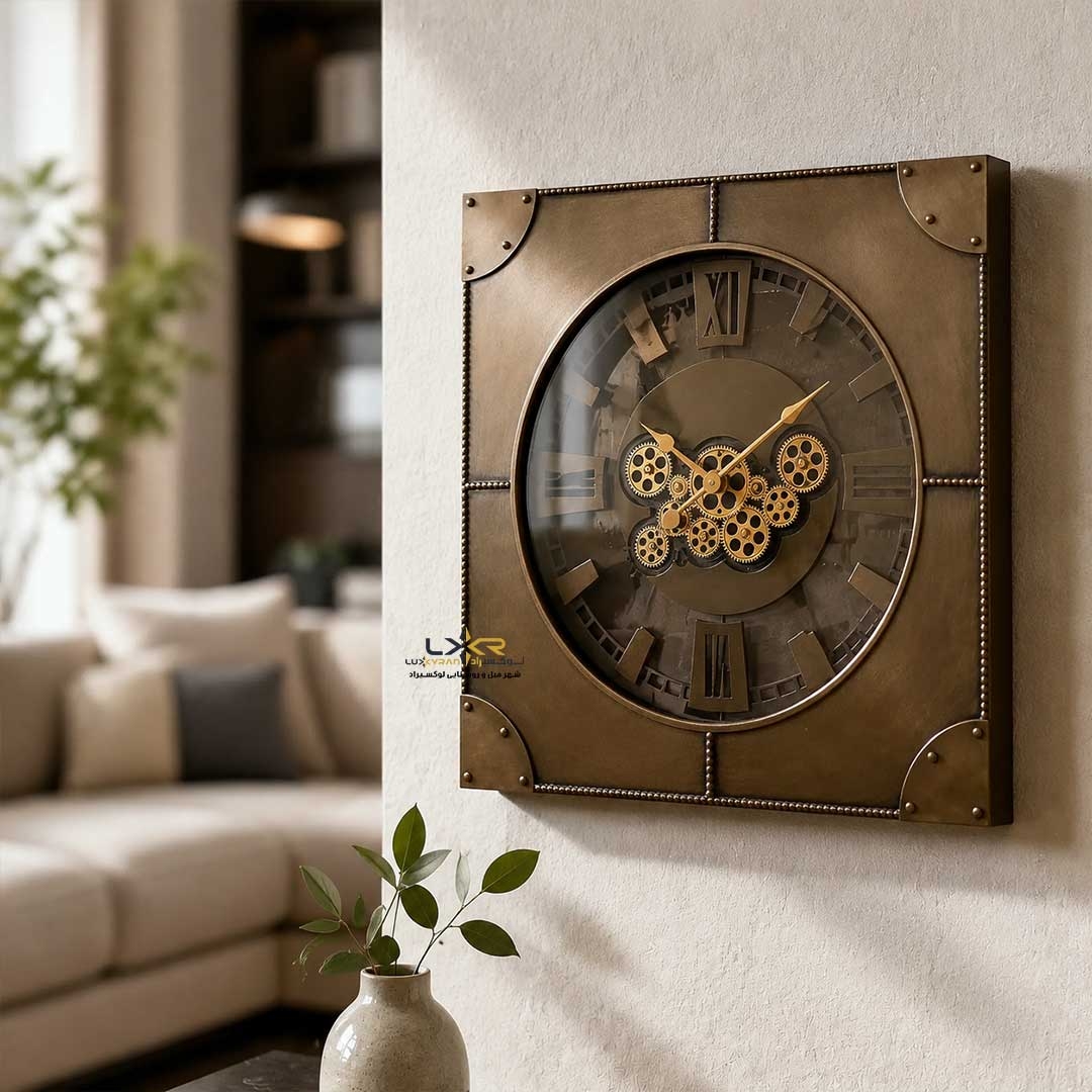  ساعت دیواری پینترستی نئوکلاسیک چرخدنده 