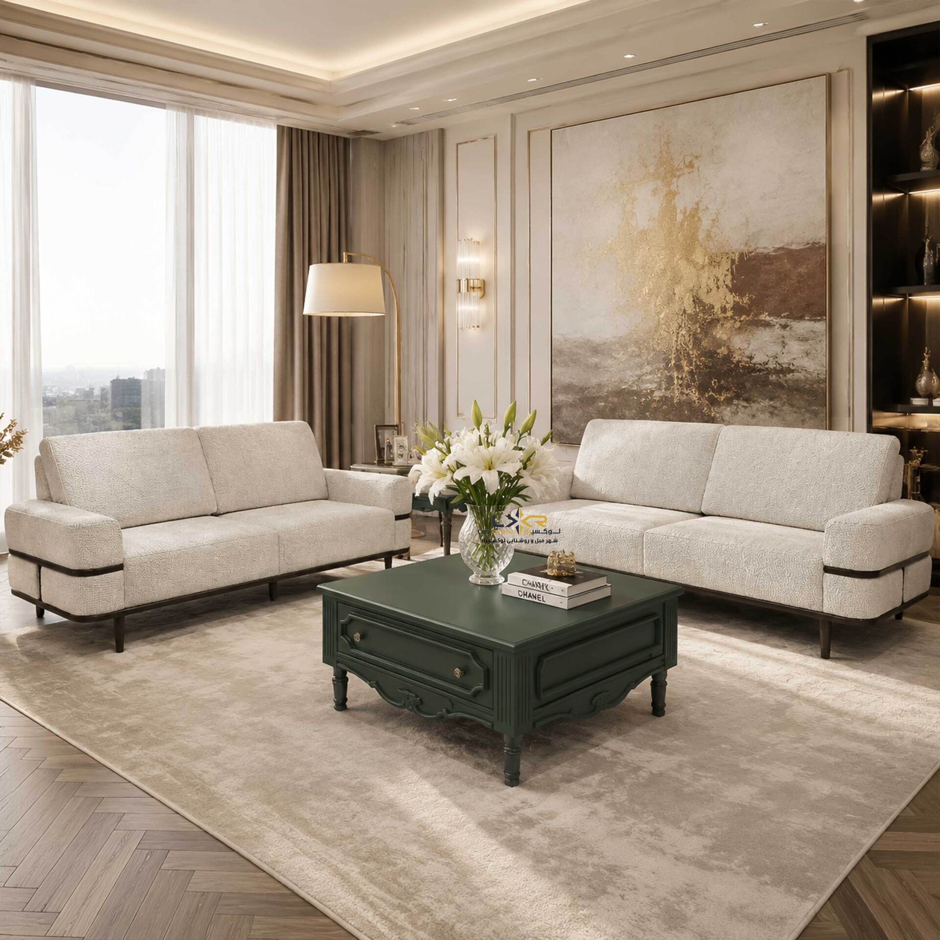  کاناپه سه نفره راحتی مدرن ومینیمال رنگ 